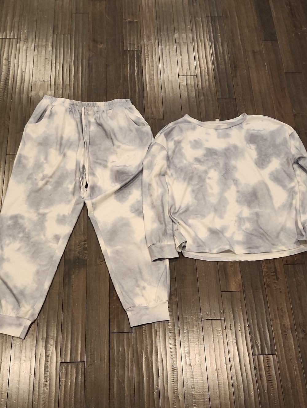 Women's Tie-Dye Sweatpants - White & Grey